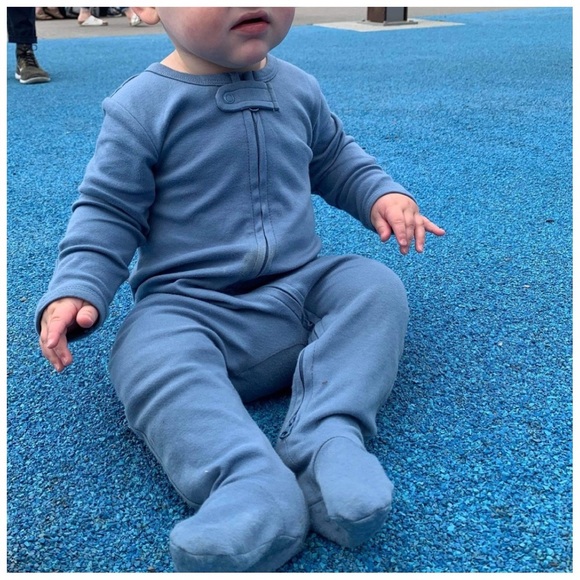 TEAL | Blush Lotus organic baby toddler footie - Picture 2 of 2